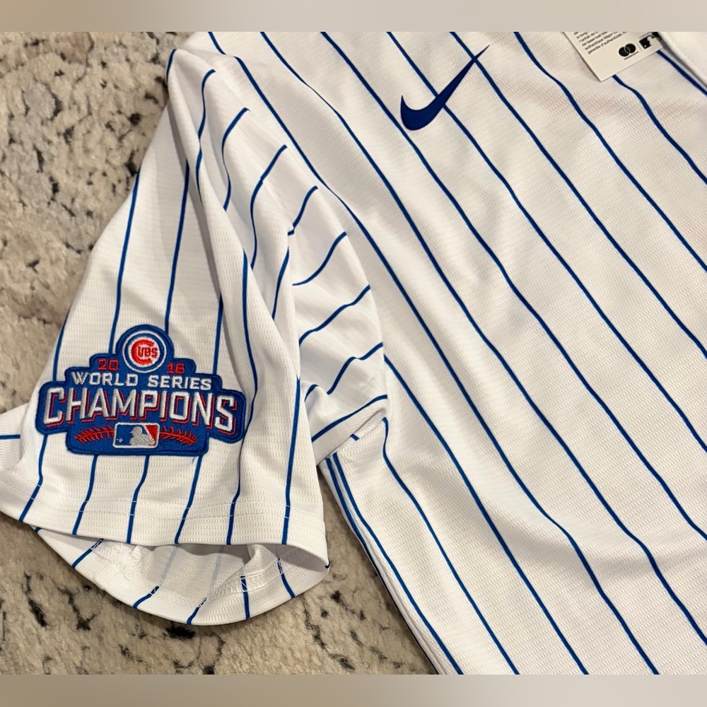 Nike Authentic Chicago Cubs Javier Baez World Series 2016 Jersey Men’s Sz: M - Picture 3 of 7